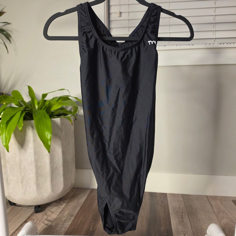TYR One Piece Swimsuit Womens 40 Black Excellent Athletic Diamondback CL001UF